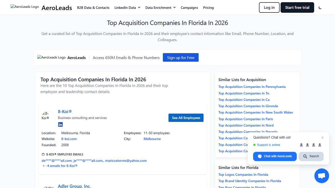 Top Acquisition Companies In Florida In 2026